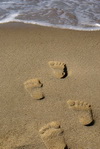 Cape Cod beach sand footprints